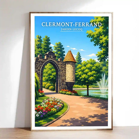 Affiche - Clermont-Ferrand - Jardin Lecoq - affiche clermont-ferrand