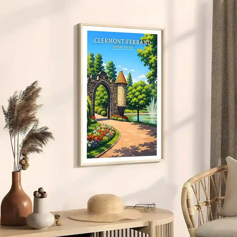 Affiche - Clermont-Ferrand - Jardin Lecoq - affiche clermont-ferrand