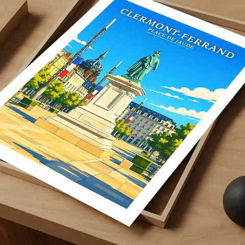 Affiche - Clermont-Ferrand - Place de Jaude - affiche clermont-ferrand