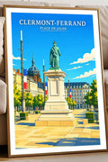 Affiche - Clermont-Ferrand - Place de Jaude - affiche clermont-ferrand