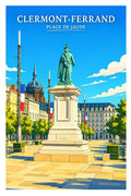 Affiche - Clermont-Ferrand - Place de Jaude - affiche clermont-ferrand