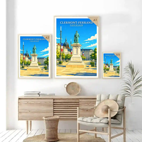 Affiche - Clermont-Ferrand - Place de Jaude - affiche clermont-ferrand