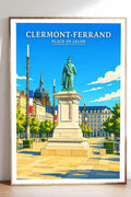 Affiche - Clermont-Ferrand - Place de Jaude - affiche clermont-ferrand