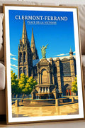 Affiche - Clermont-Ferrand - Place de la Victoire - affiche clermont-ferrand