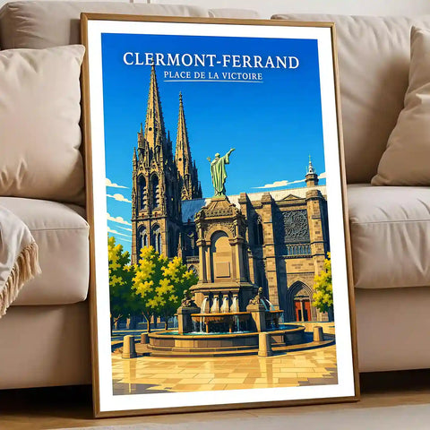 Affiche - Clermont-Ferrand - Place de la Victoire - affiche clermont-ferrand