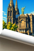 Affiche - Clermont-Ferrand - Place de la Victoire - affiche clermont-ferrand