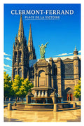 Affiche - Clermont-Ferrand - Place de la Victoire - affiche clermont-ferrand