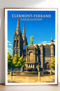 Affiche - Clermont-Ferrand - Place de la Victoire - affiche clermont-ferrand