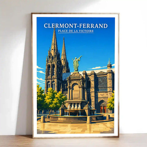 Affiche - Clermont-Ferrand - Place de la Victoire - affiche clermont-ferrand