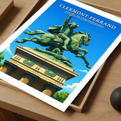 Affiche - Clermont-Ferrand - Statue de Vercingetorix - affiche clermont-ferrand