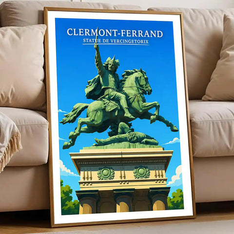 Affiche - Clermont-Ferrand - Statue de Vercingetorix - affiche clermont-ferrand