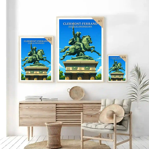 Affiche - Clermont-Ferrand - Statue de Vercingetorix - affiche clermont-ferrand