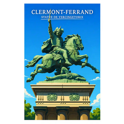Affiche - Clermont-Ferrand - Statue de Vercingetorix
