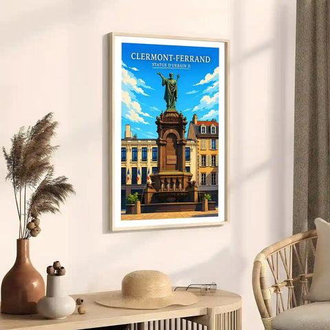 Affiche -Clermont-Ferrand - Statue d'Urbain II - affiche clermont-ferrand
