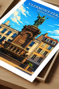 Affiche -Clermont-Ferrand - Statue d'Urbain II - affiche clermont-ferrand
