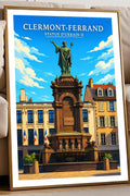 Affiche -Clermont-Ferrand - Statue d'Urbain II - affiche clermont-ferrand