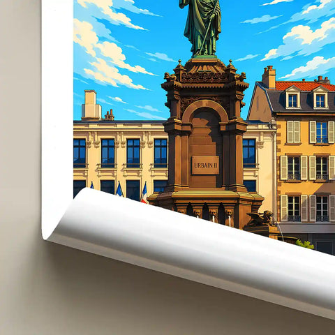 Affiche -Clermont-Ferrand - Statue d'Urbain II - affiche clermont-ferrand