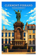 Affiche -Clermont-Ferrand - Statue d'Urbain II - affiche clermont-ferrand