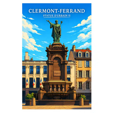 Affiche -Clermont-Ferrand - Statue d'Urbain II