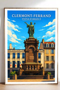 Affiche -Clermont-Ferrand - Statue d'Urbain II - affiche clermont-ferrand