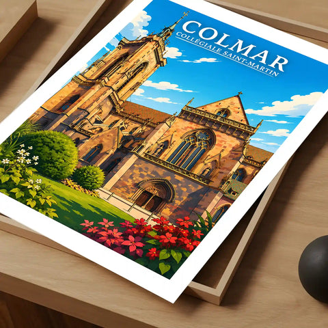 Affiche - Colmar - Collégiale Saint-Martin - affiche colmar