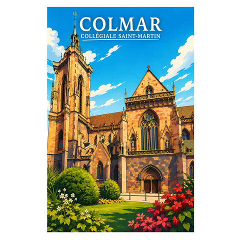 Affiche - Colmar - Collégiale Saint-Martin - affiche colmar