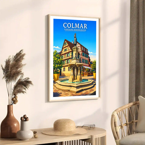 Affiche - Colmar - Fontaine Roesselmann - affiche colmar
