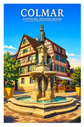 Affiche - Colmar - Fontaine Roesselmann - affiche colmar