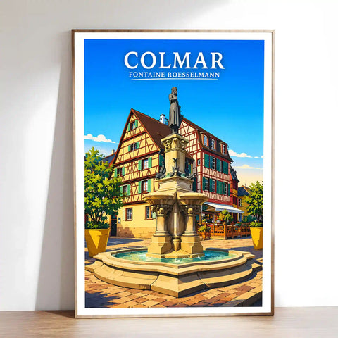 Affiche - Colmar - Fontaine Roesselmann - affiche colmar