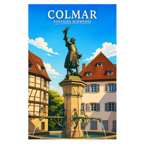 Affiche - Colmar - Fontaine Schwendi - affiche colmar