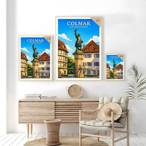 Affiche - Colmar - Fontaine Schwendi - affiche colmar
