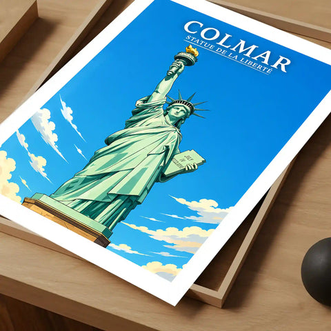 Affiche - Colmar - Statue de la Liberté - affiche colmar