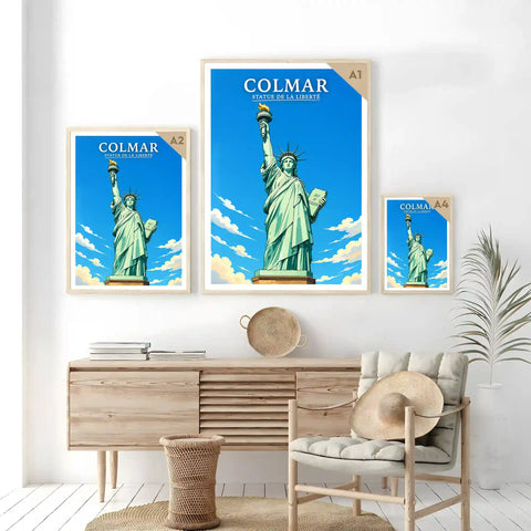 Affiche - Colmar - Statue de la Liberté - affiche colmar