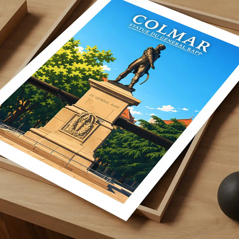 Affiche - Colmar - Statue du Général Rapp - affiche colmar