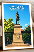 Affiche - Colmar - Statue du Général Rapp - affiche colmar