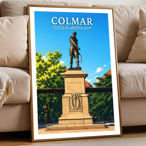 Affiche - Colmar - Statue du Général Rapp - affiche colmar