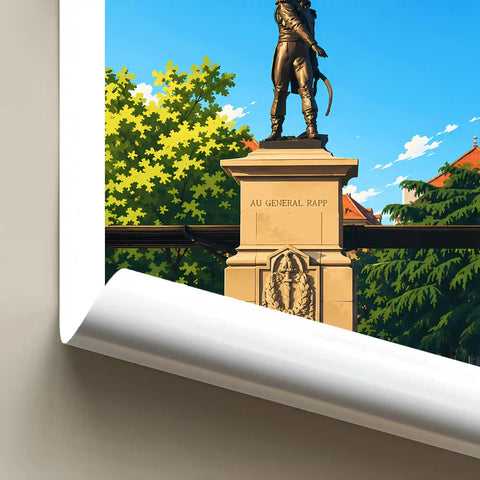Affiche - Colmar - Statue du Général Rapp - affiche colmar