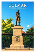 Affiche - Colmar - Statue du Général Rapp - affiche colmar