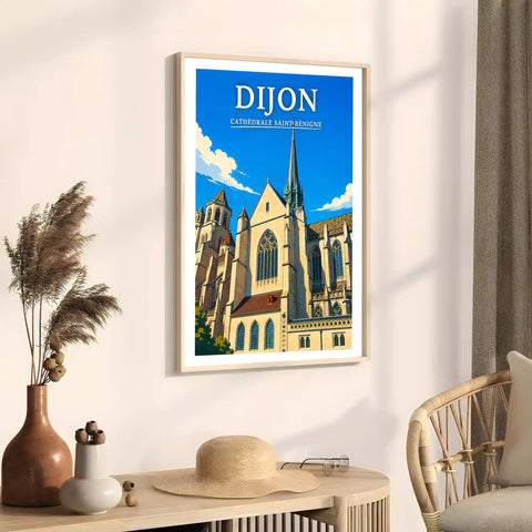 Affiche Dijon Cathédrale Sainte-Bénigne