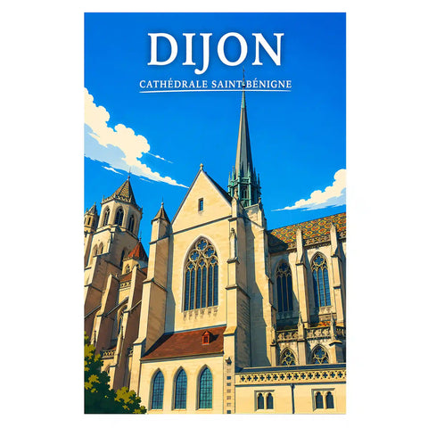 Affiche Dijon Cathédrale Sainte-Bénigne