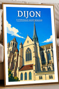 Affiche Dijon Cathédrale Sainte-Bénigne