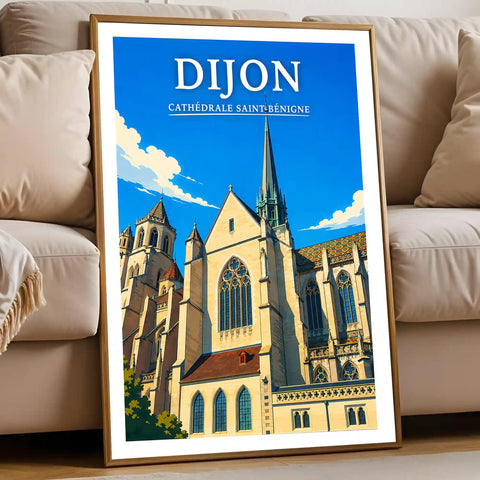 Affiche Dijon Cathédrale Sainte-Bénigne