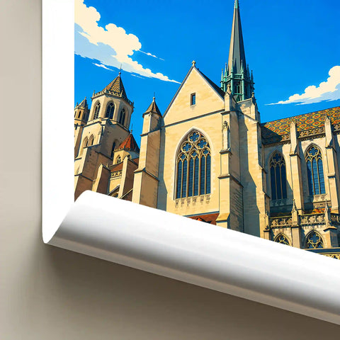 Affiche Dijon Cathédrale Sainte-Bénigne