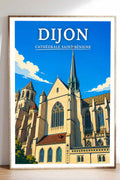 Affiche Dijon Cathédrale Sainte-Bénigne
