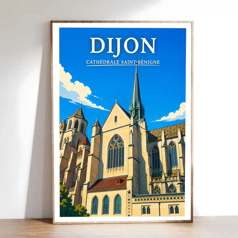 Affiche Dijon Cathédrale Sainte-Bénigne
