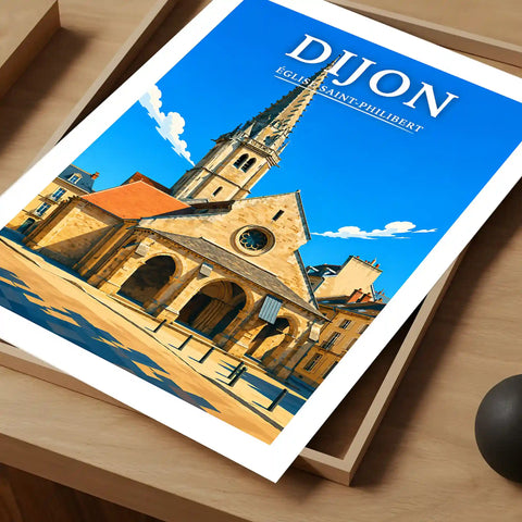 Affiche Dijon Église Saint-Philibert