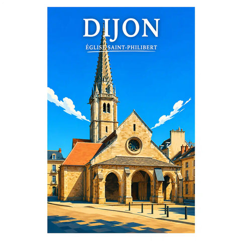 Affiche Dijon Église Saint-Philibert