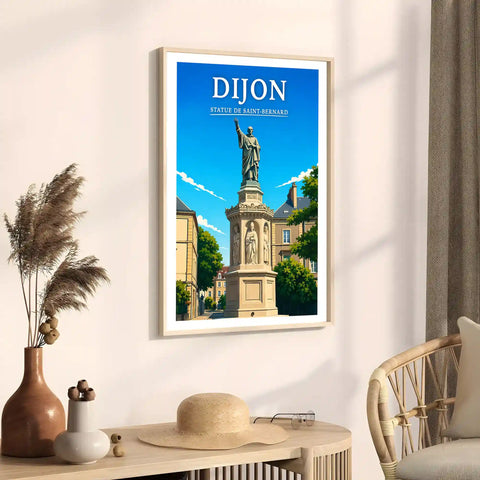Affiche Dijon Statue de Saint-Bernard