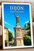 Affiche Dijon Statue de Saint-Bernard