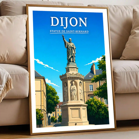 Affiche Dijon Statue de Saint-Bernard